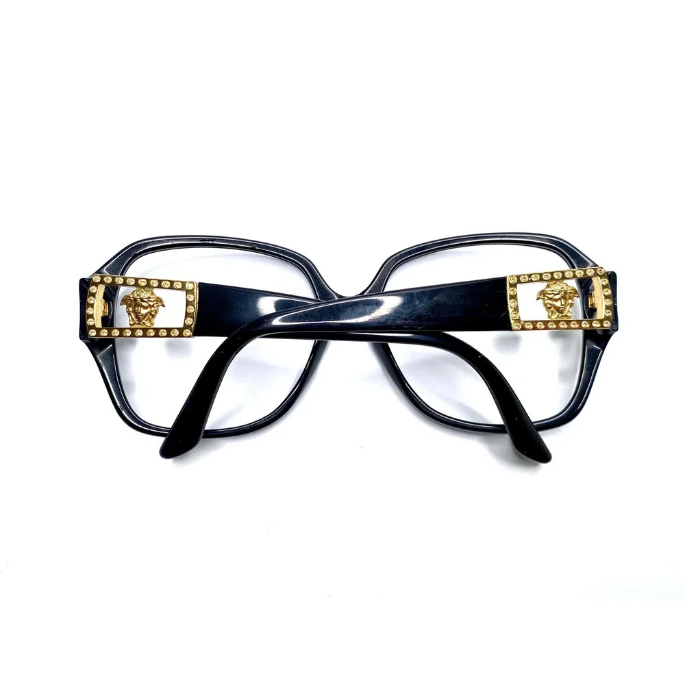 Versace MOD 4242-B Black Gold Medusa Crystal Square Eyeglasses 57-16-135